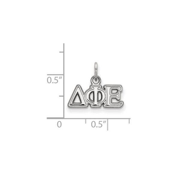 Sterling Silver Delta Phi Epsilon XS (Tiny) Greek Letters Charm - Picture 2 of 3